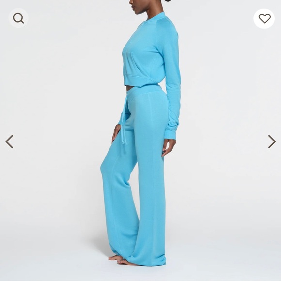 SKIMS French Terry Flare Pant Cyan Blue - Picture 3 of 5